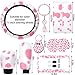 10 Pieces Cow Print Car Accessories Set Cow Fluffy Plush Steering Wheel Cover Shift Cover Handbrake Pad Cup Seat Belt Pad Bracelet Key Chain License Ornament for Women Car Interior(Pink)