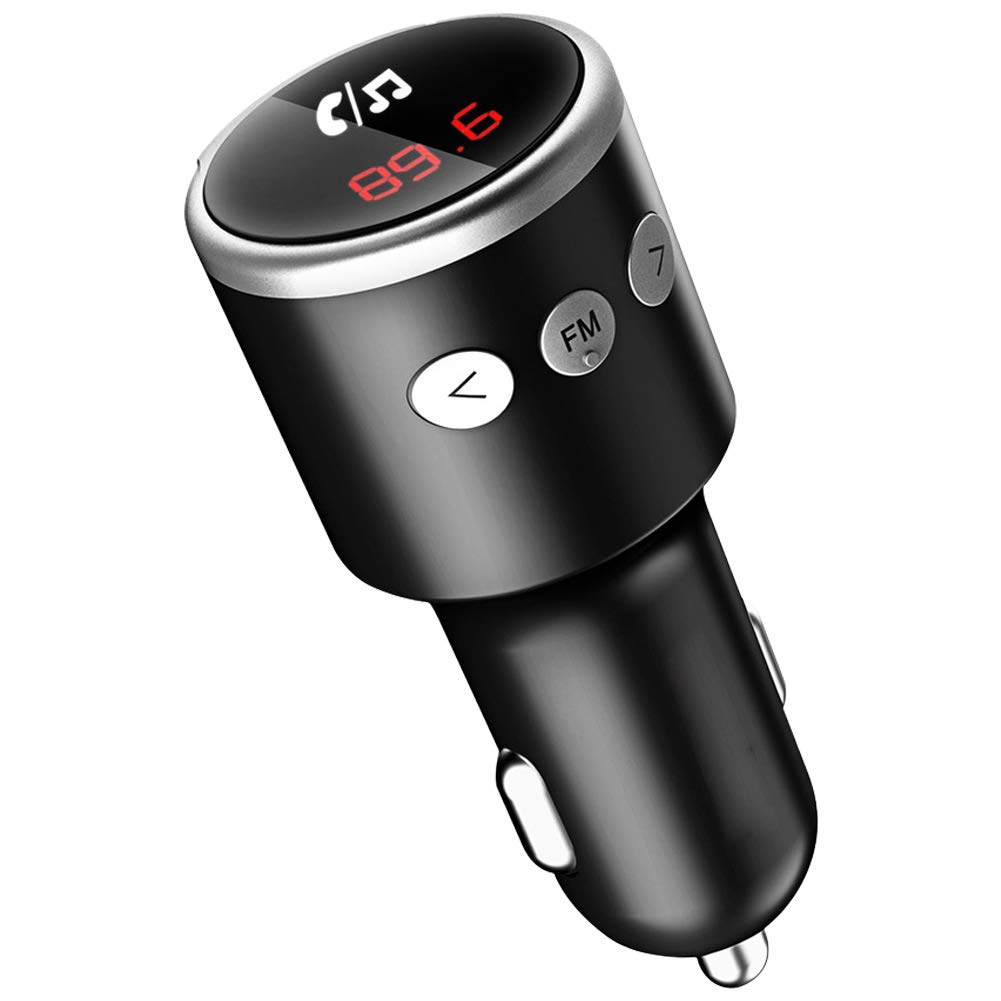 ArtioQC3.0 Car Bluetooth FM Transmitter, Wireless Bluetooth FM Radio Adapter Music Player Car Kit with Hands Free Calls, Voice Navigation and 2 USB Ports Support USB Flash Drive.