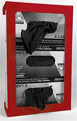 Wall Mounted Triple Capacity Disposable Glove Box Holder/Dispenser. 18 Gauge Steel, Black