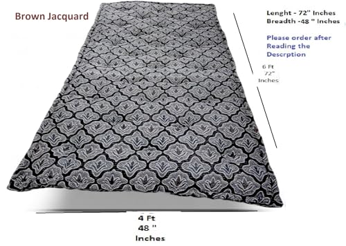 Image of Adim's Soft Cotton Box Quilt Mattress | Brown Jacquard Design | 48X72X5 Inches | Offers a Combination of Comfort, Durability and Style, Making It an Excellent Choice for a Restful Night's Sleep