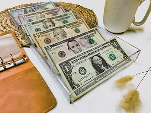 Homebysix Sunglass Organizer Display Case - 6 Slot Clear Acrylic Tray - Cash Stuffing Money Organizer (Clear) #TOP3