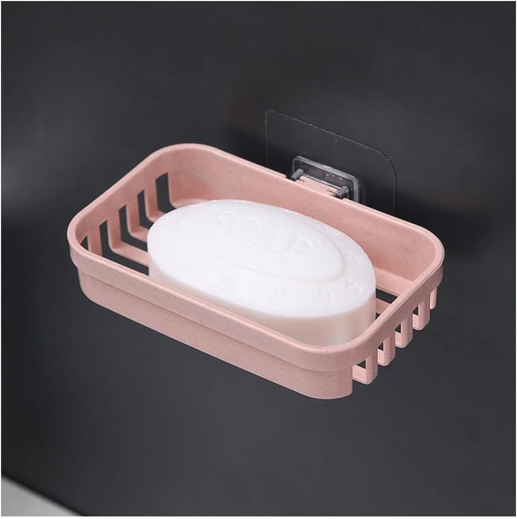 soap dish, Double No Punching Soap Box Sponge Storage Rack Shampoo Bar Holder Self Draining(D)