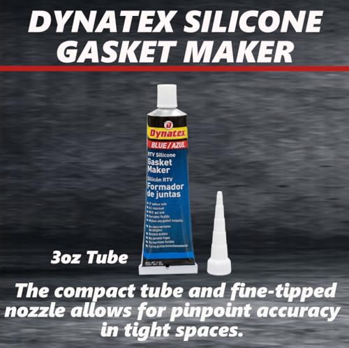Image of Dynatex Blue RTV Silicone Gasket Maker 3 oz Tube - Oxygen Sensor Safe, OEM Specs, Gear Oil Resistant, Oil /Water Resistant, Made in the USA (5-Pack)