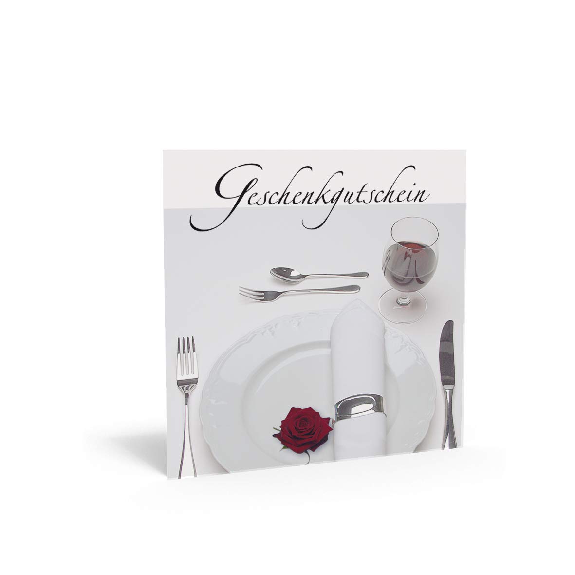 Pythagoras Gastronomie Geschenkgutscheine, 100 Gutscheinkarten mit großem Feld für Firmenstempel inkl. transparentem Kuvert
