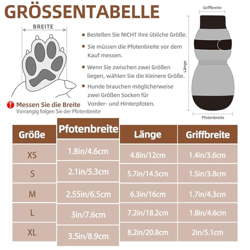 PUPTECK Meias Antiderrapantes Para Cães, Sapatos Com Garras Para Evitar Lambidas, Tração Em Pisos De