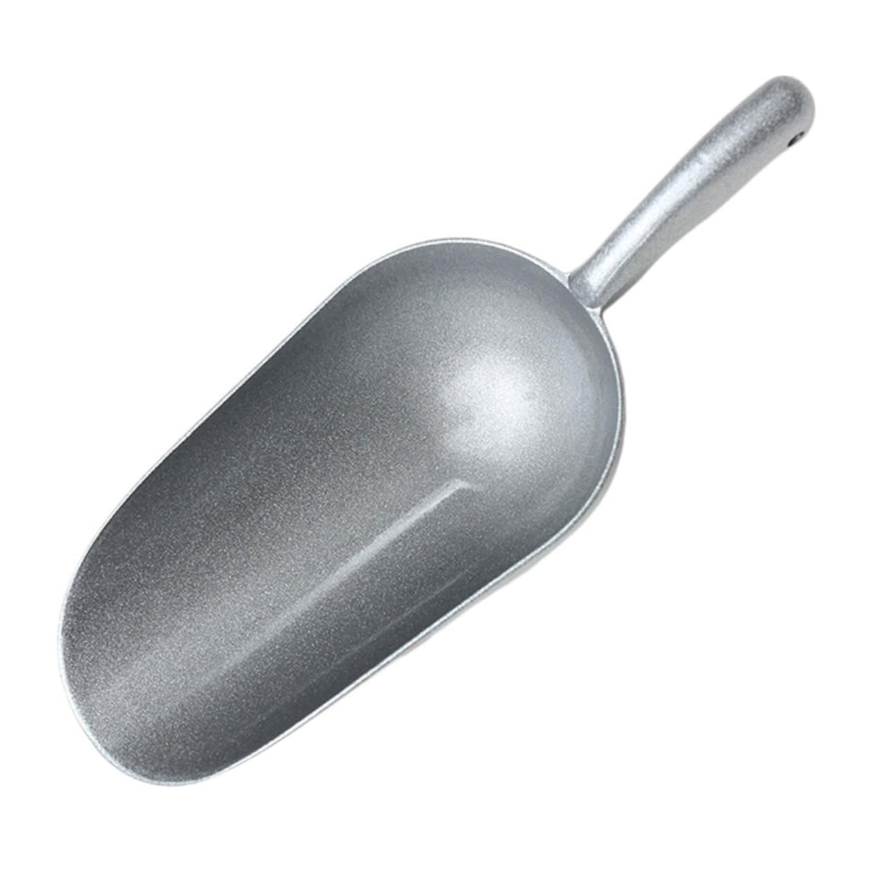 GLEAVI 1pc Zinc Alloy Multipurpose Food Shovel Ergonomic Silver Flour Scoop for Home Kitchen for Dried Fruits Rice Pet