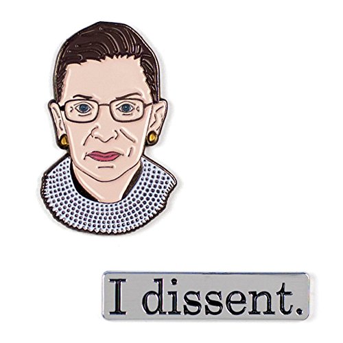 The Unemployed Philosophers Guild Ruth Bader Ginsburg And I Dissent Enamel Pin Set - Strong Rubber Backing Clasps #TOP1