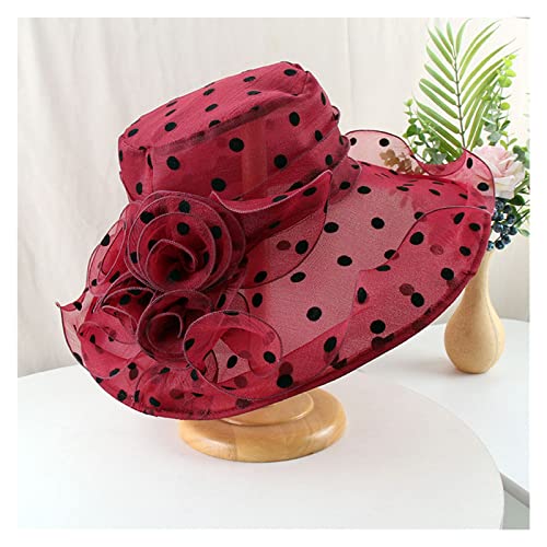Chapeau de femme été grand chapeau de fil à pois style capeline chic