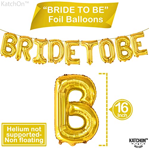Katchon Bride To Be Balloons Gold Set - Bride Balloons Gold For Bachelorette Party Decorations | Big 32 Inch Ring Balloon | Bride To Be Sash, Bridal Shower Decorations | Bride To Be Decorations Gold #TOP2
