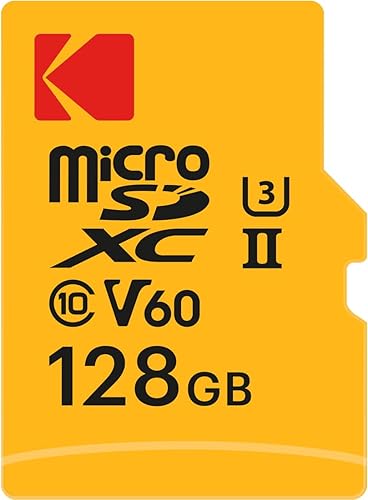 Kodak - Carte MicroSD 128GB - UHS-II U3 V60 - Haute Vitesse 300 MB/s en Lecture,