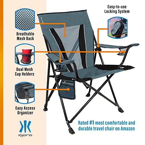 Kijaro Xxl Dual Lock Camping Chair, Hallett Peak Gray #TOP2