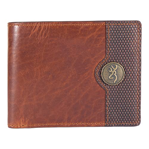 Browning Men's Bifold, Heavy-Duty Billfold Wallets, Available in Leather and Canvas Styles, Brown, Bifold Wallet, Heavy-Duty Billfold Wallets, Available in Leather and Canvas Styles by Browning - Used condition - CA$26.73