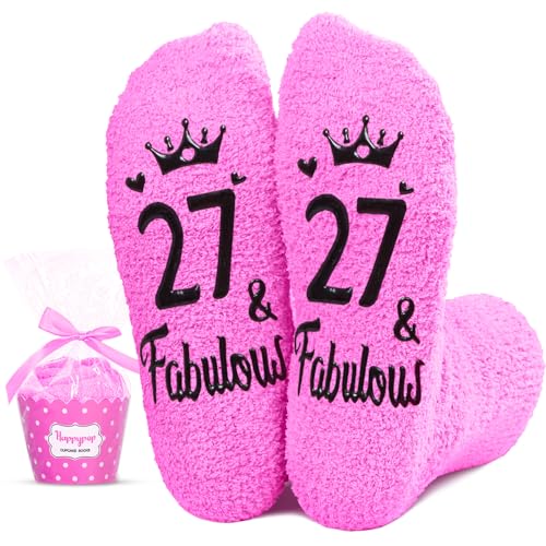 HAPPYPOP Birthday Gift Ideas for Women - Socks for 27 28 29 30 Year Olds Women Men