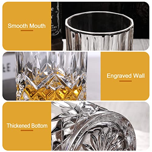Touwmx Old Fashioned Whiskey Glasses, 10 Oz Scotch Glasses Set Of 8, Rocks Glasses Style Glassware For Cocktail Bourbon Lovers Rum Glasses Bar Whiskey Glasses #TOP4