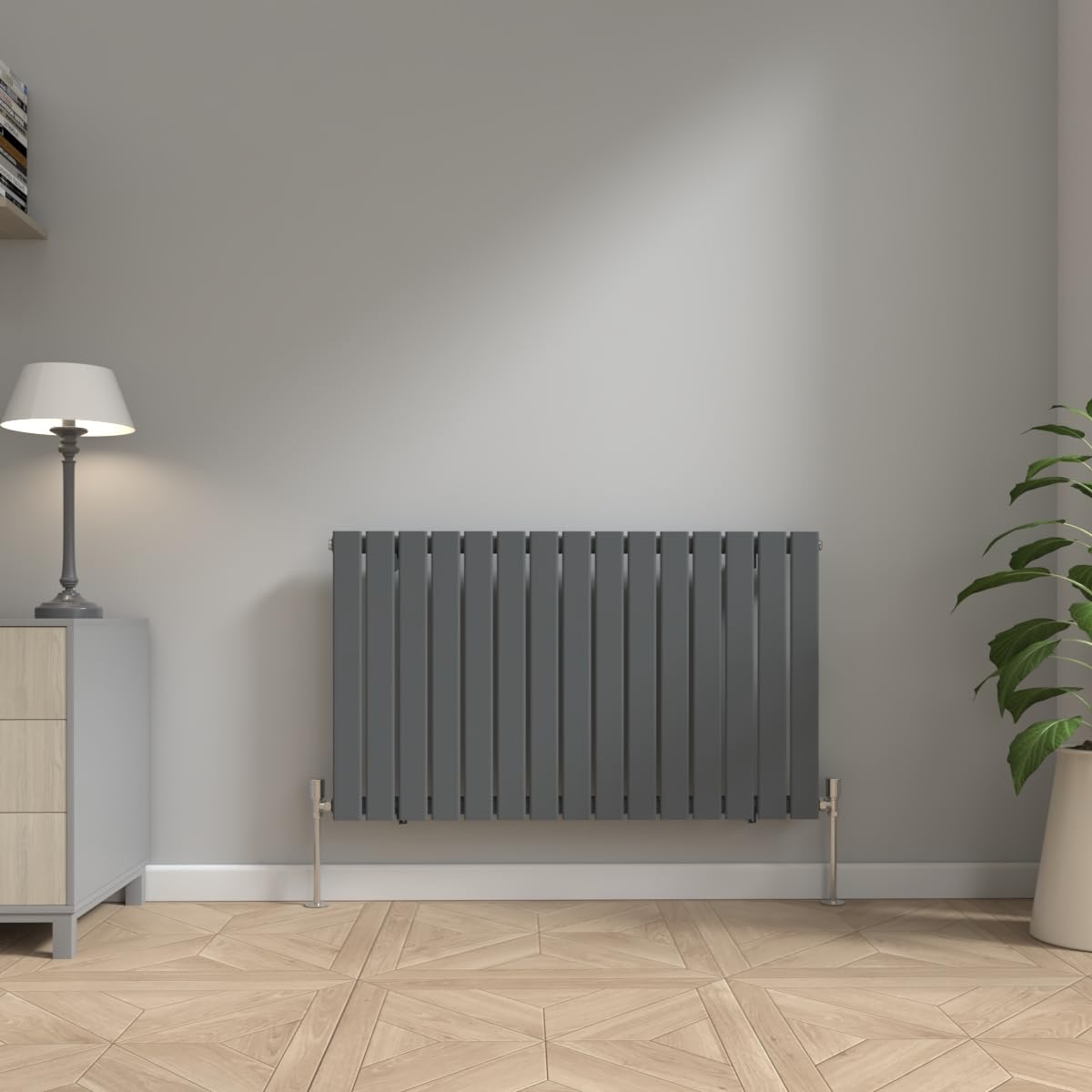 NRG Anthracite Modern Radiator 600x1020mm Single Panel Central Heating