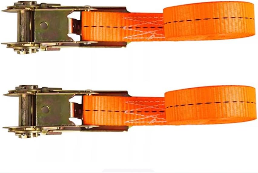 2pcs Ratchet Tie Down Strap Retractable Heavy Duty Ratcheting Cargo Lashing Straps 2M Long 50MM Width Adjustable Tension Belts for Carrying Bag Luggage Bulky Objects(W1mm/0.04in,L2m/78.7in)