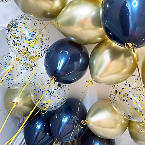 Image of Voircoloria 105pcs Navy Blue Balloons 12inch Dark Blue Balloons for Birthday Graduation Baby Shower Anniversary New Year Party Holiday Decorations