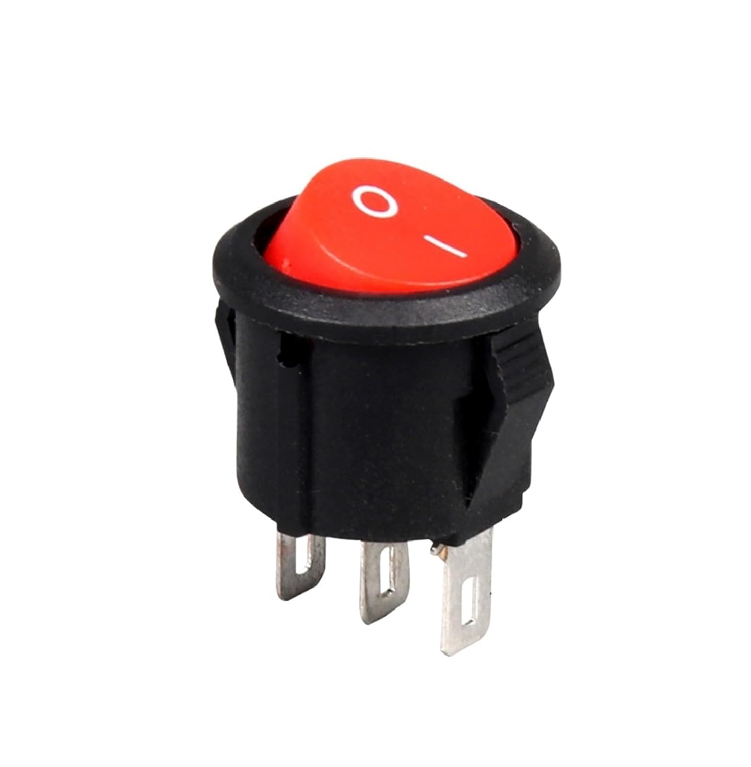 5PCS KCD1 Round Red Black 3 Pin SPST 3 Position ON-Off-ON 2 Position ON-Off Rocker Boat Switch 6A 220V 10A 125V(3 PIN ON-Off Red)