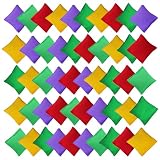 Cptoion 72 Pieces Bean Bags,Mini Bean Bags for Tossing,Nylon Beanbags Hand Toss Games,Colorful Cornhole Bags,Family Games for Kids Boys Girls