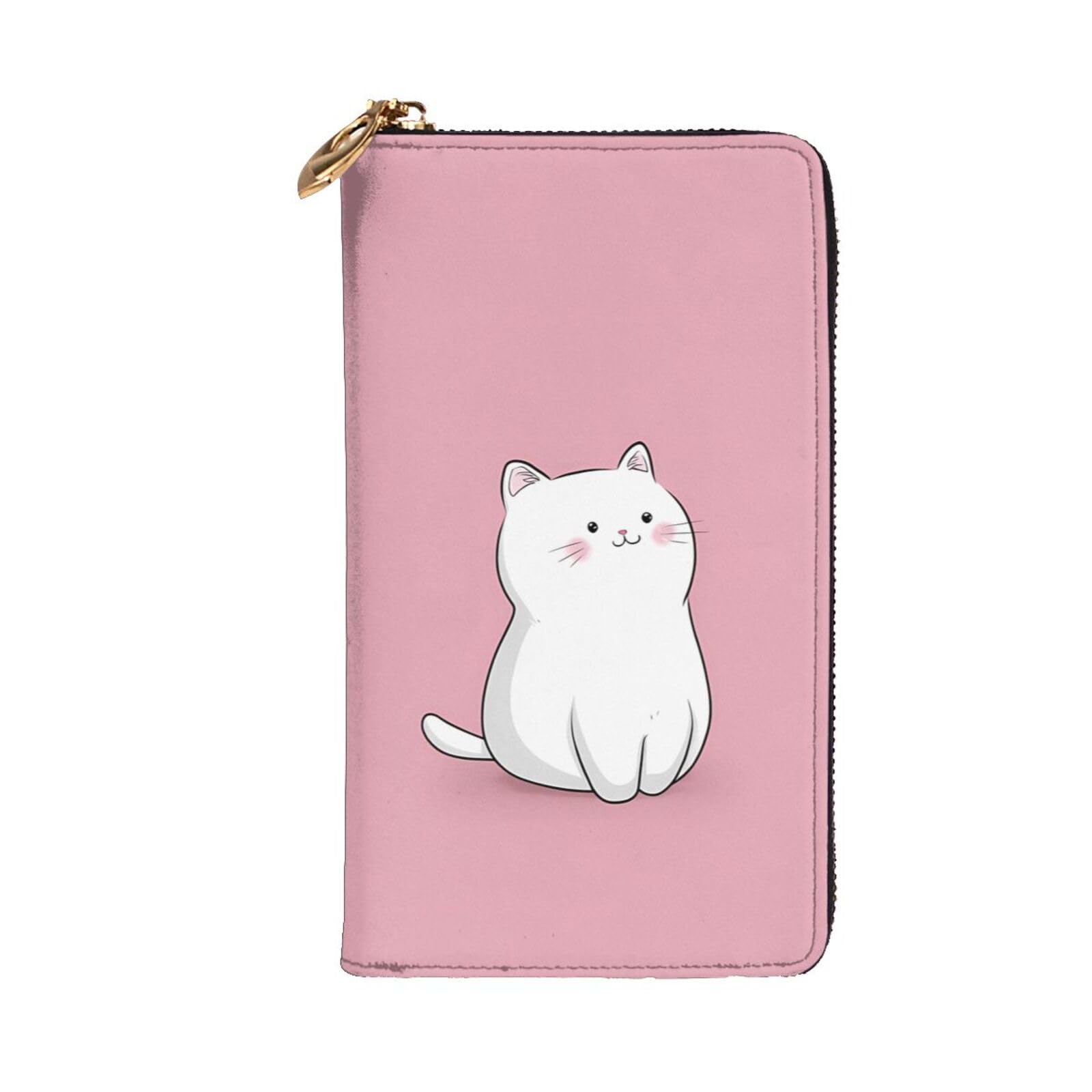 Vestiti come un simpatico organizer per monete a forma di gattino, pochette lunga, tasca per telefono e scomparto per documenti, dimensioni: 19 x 10,5 cm