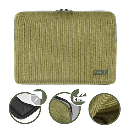 Housse Tucano 12-13" pour MacBook Pro et Air en corduroy vert olive - 5