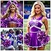 12 Pcs Purple Metallic Cheerleading Pom Poms, 12Inch Cheerleader Pompoms with Baton Handle, Cheerleading Flower Ball for School Team Sports Games Dance Cheering Cheer Pom Poms for Kids Adults