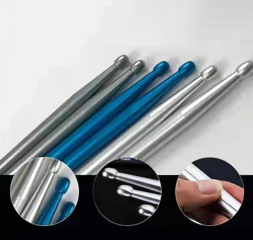 pałeczki perkusyjne Ważony metalowy czysty aluminium, akcesoria perkusyjne, wytrzymały prezent dla miłośników muzyki jazzowej i akustycznej(Royal Blue)