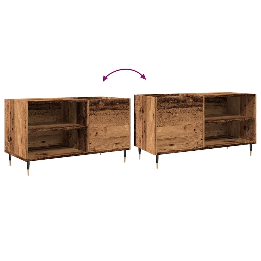 Hothingwell Mobile Porta Dischi Legno Antico 84,5x38x48cm Truciolato per Giradischi e Vinili