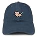 Trendy Apparel Shop Little Kitty Cat Embroidered Unstructured Cotton Dad Hat - Navy