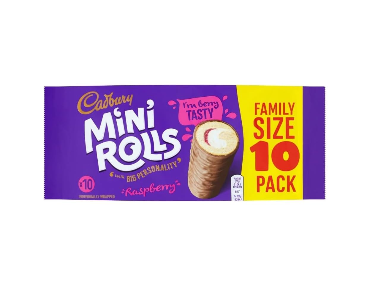 CadburyMini Rolls Raspberry Tarts, 10 Count (Pack of 1)