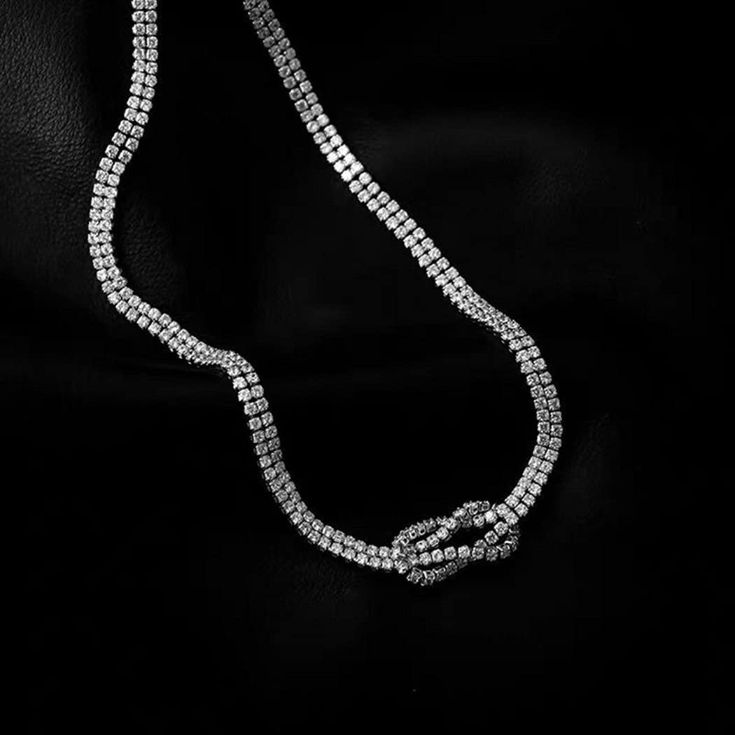 Jakawin Rhinestone Choker Necklace Silver Chokers Chain Fashion Crystal Chokers Necklaces Vintage Neck Chain for Women and Girls NK251 : Clothing, Shoes & Jewelry