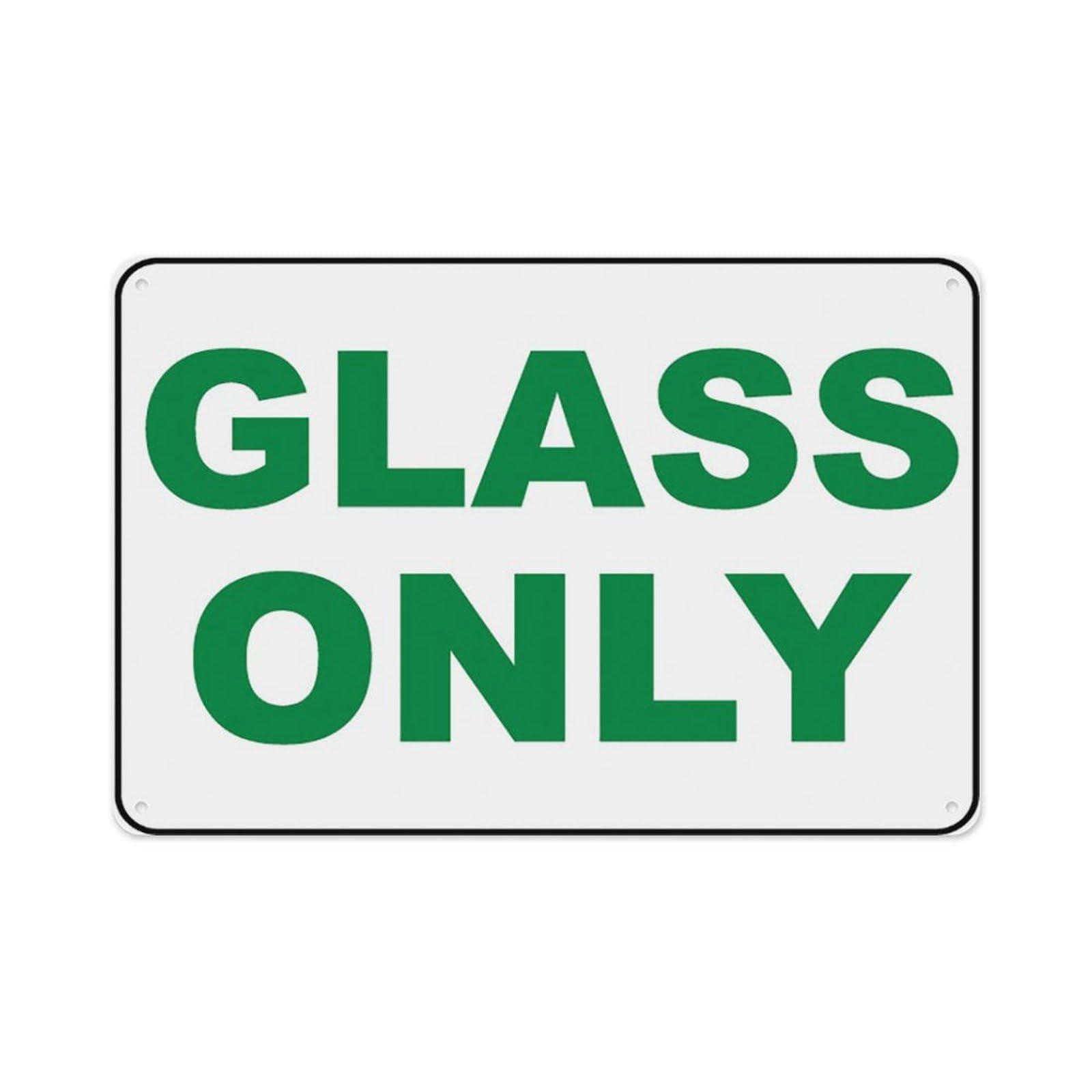peiyeety Glass Only Sign Aluminum Tin Warning Signs For Home Outdoor Garden 8X12 Inches