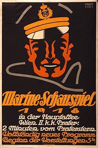 Art Deco Poster Allemand 1918 Vintage Marine Format A2 42x59.4cm pour Décoration Murale