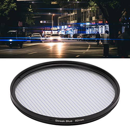 Annadue 82 Mm Blau/Golden Streak Anamorphic Effect Filter, Special Cinematic Effects Filter Optisches Glas, für für, für für Usw(Blaue Streifen)