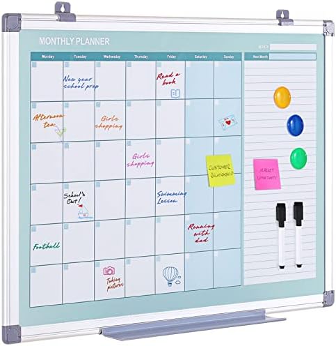 MAKELLO Magnetic Dry Erase Calender Whiteboard Monthly for Home, Bedroom, Office, Classroom, 24x18 inches