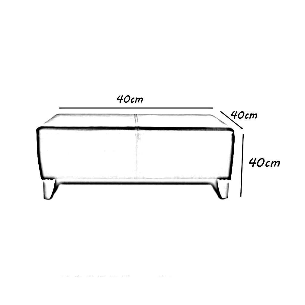 Taboret do Siedzenia Tapicerowany podnóżek, prostokątne nogi z litego drewna ze sztucznej skóry, czarny taboret (kolor: 40 cm)