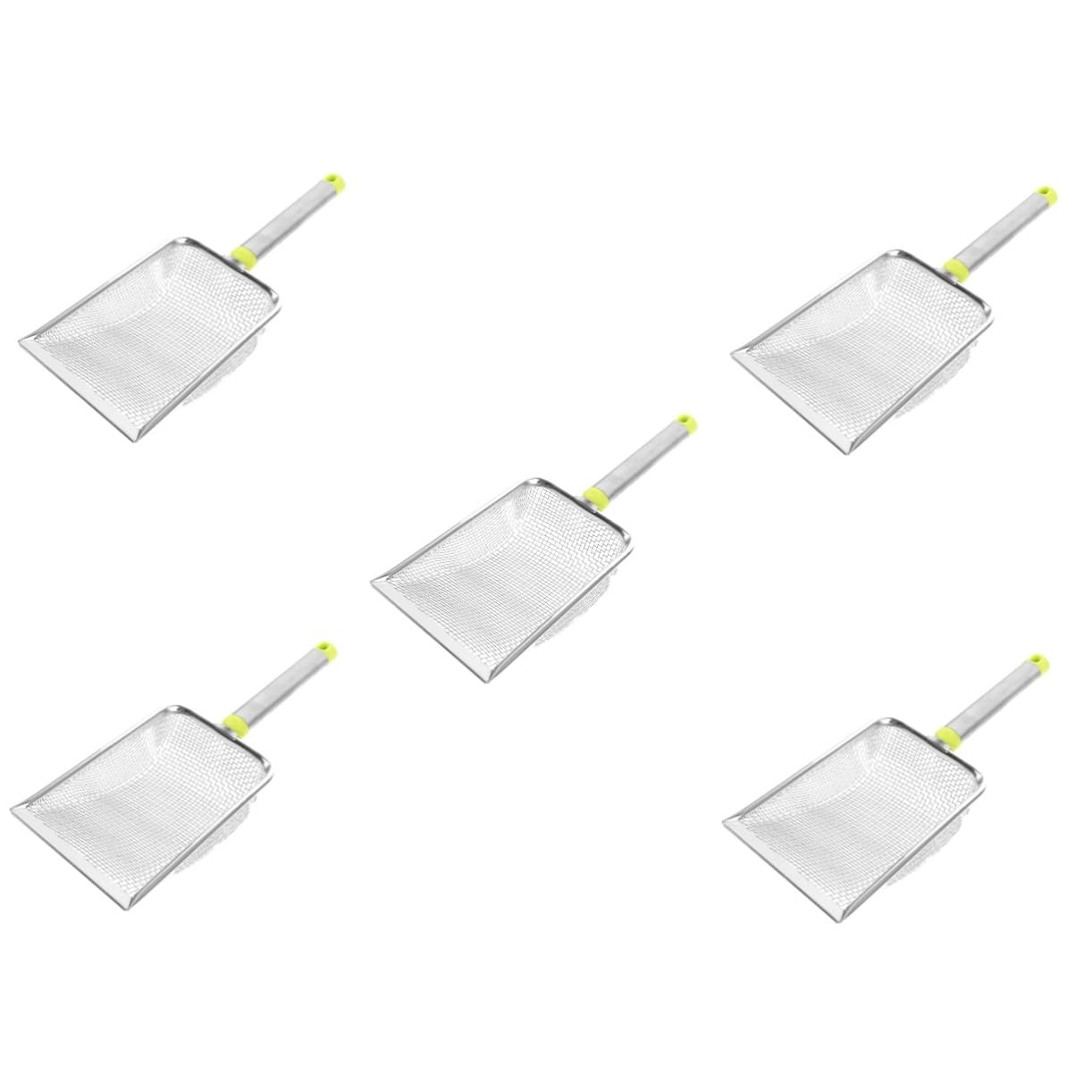 COLLBATH 5pezzi Rastrellino per Lettiera per Gatti Acciaio Inossidabile con Manico Ergonomico e Filtro Maglia Fine per Pulizia Veloce e Facile della Lettiera Accessorio per Amici Zampe