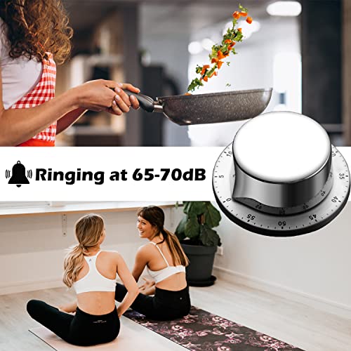 Hendiy Kitchen Timer, Mechanical Stainless Steel Timer Magnetic Kitchen Timer With Loud Alarm Timers For Cooking, Magnetic 60 Minute Wind Up Mechanical Timer No Batteries Required #TOP4