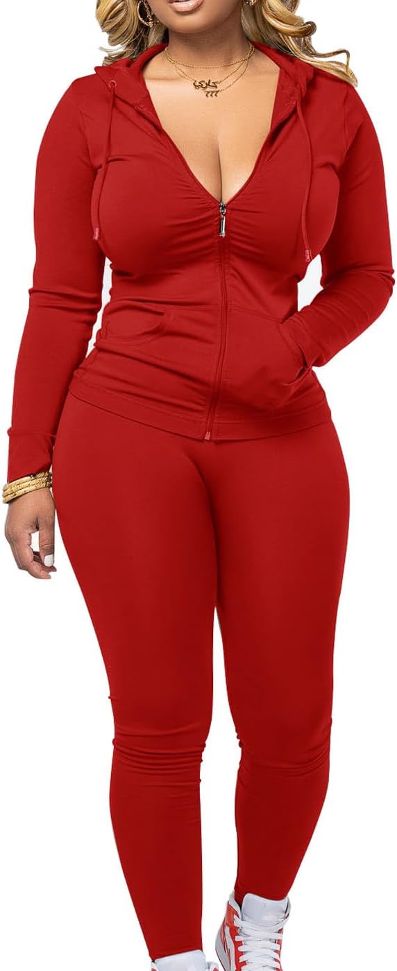Mrskoala Two Piece Outfits for Women Jogger Sets Workout Sweat Suits Tracksuit Pants Set