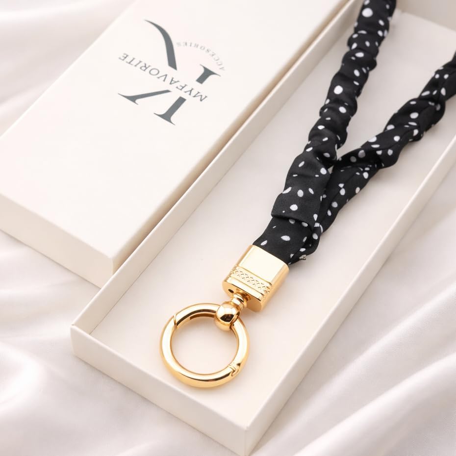 Teacher Scrunchie Lanyard for ID Badge, Thin Stretchy Elastic Neck Keychain, Cute Hands Free Accessory for School - Image 6