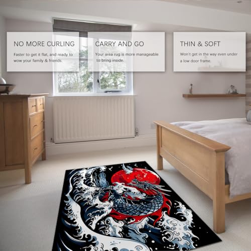 Moquette orientale style japonais rouge : un tapis durable et élégant - 5