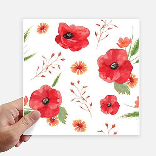 Sticker mural pavot 20 cm autocollant imperméable ordinateur valise