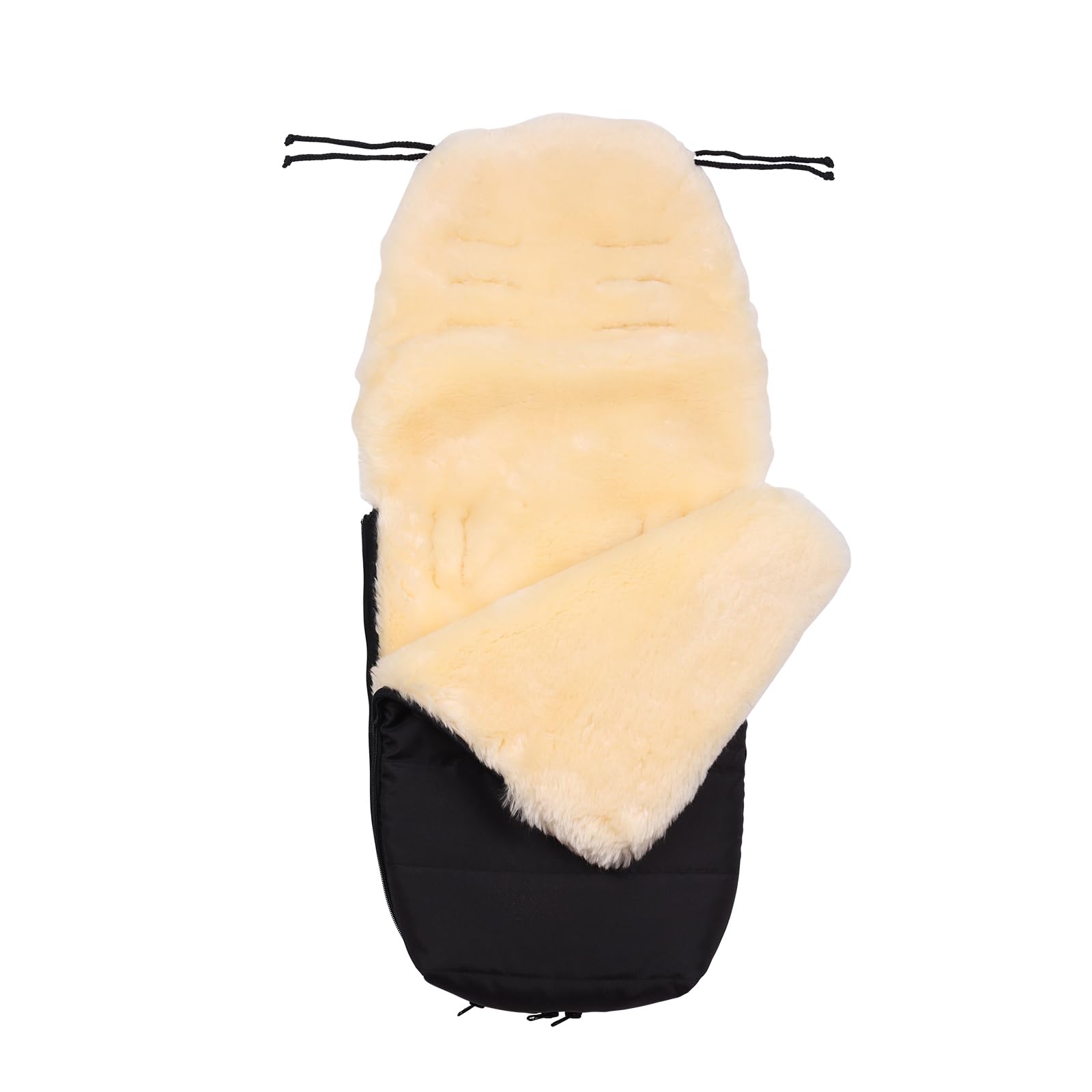 Saco de piel de cordero para cochecito de bebé, saco para cochecito de bebé, saco para cochecito de bebé, resistente al viento y al agua, termorregulador, cremallera completa, 95 x 40 cm,
