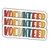 (3pcs) Volunteer Sticker, Inspiring Gratitude for Volunteers, Nonprofits, Community Workers, Volunteer Love for Water Bottles, Laptop, Window, Notebooks - Waterproof 3'