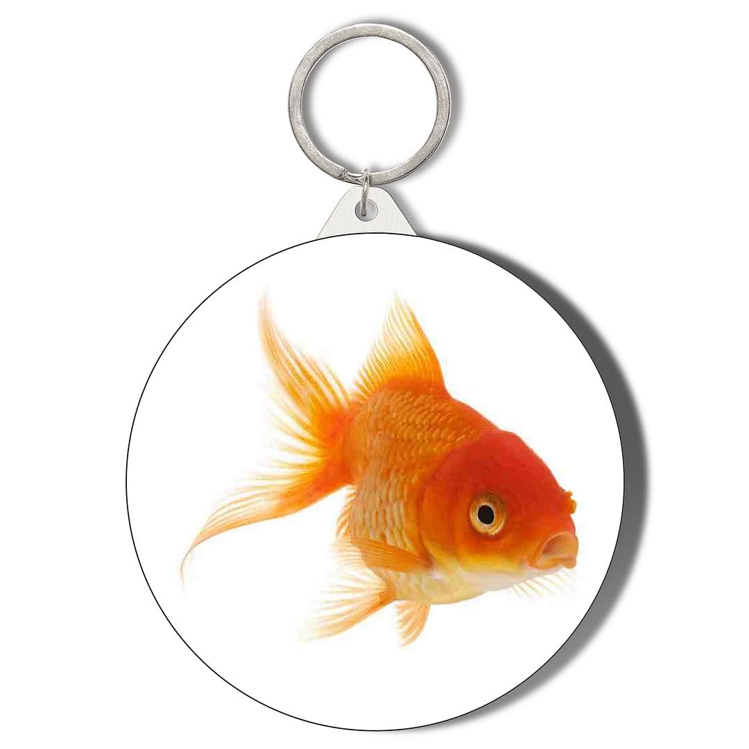 Gift Insanity White Goldfish 45Mm Short Chain Mirror Keyring
