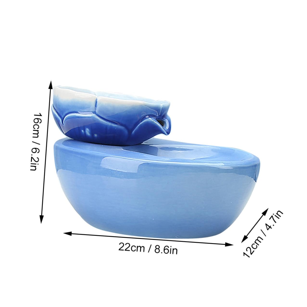 Dispenser Acqua Automatico per Animali 1.5l in Ceramica con Grande Capacità e Design Creativo a Forma di Fiore di Loto per Casa e Negozio