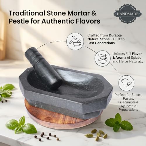 VintageBihar Mortar pestle for kitchen, Silbatta for Chutney, - Image 5