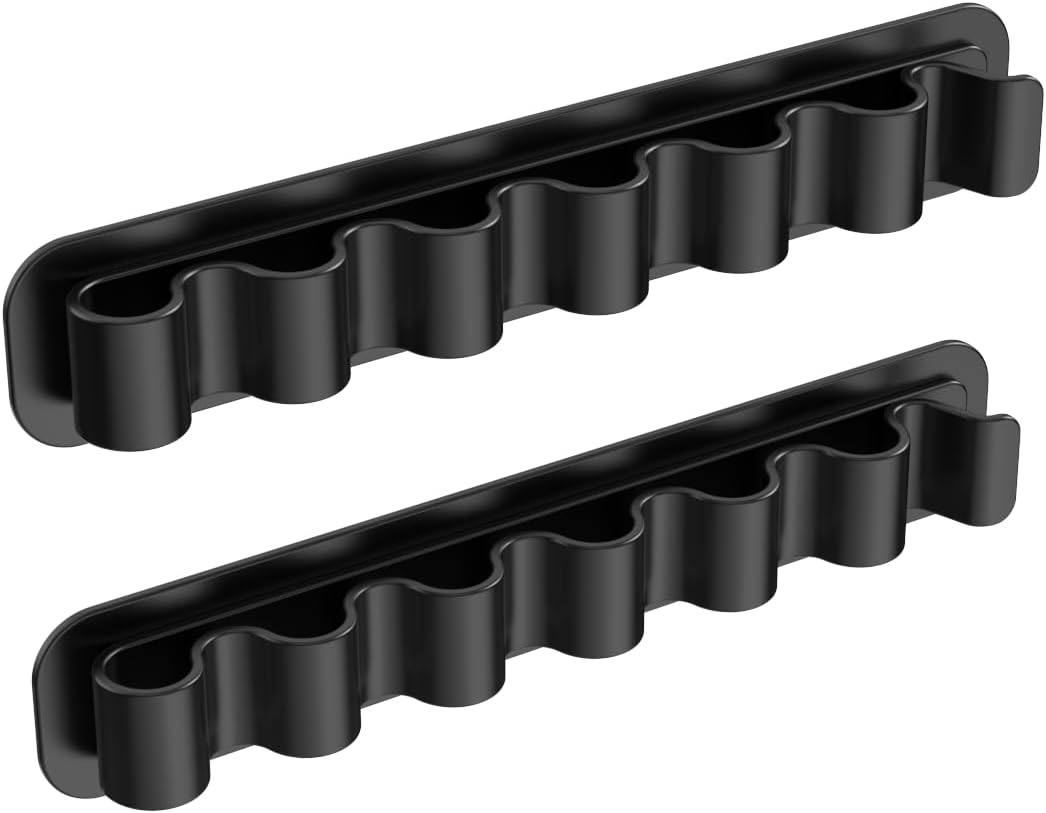 2 Pack Cable Holder Clips, Metal Charging Cord Organizer, Adhesive Cable Clips for Desk, Nightstands, Office (Black)