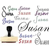 Self Inking or Wood Custom Name Signature Stamp. Pick Your Font Rubber or Wooden Customizable 1 Line
