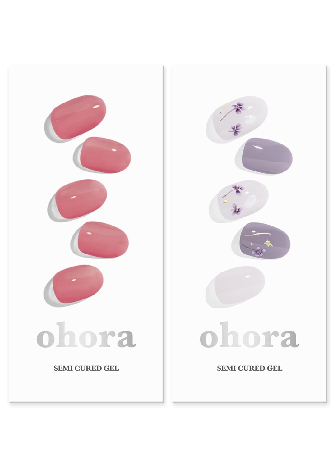 ohora Semi Cured Gel Nail Set of 2 (N Juliet & N Dancing Flower) - Professional Salon-Quality Nail Care